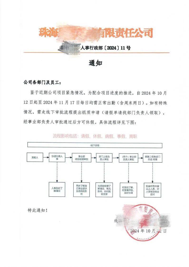 网传广东一公司要求连续出勤37天，官方回应